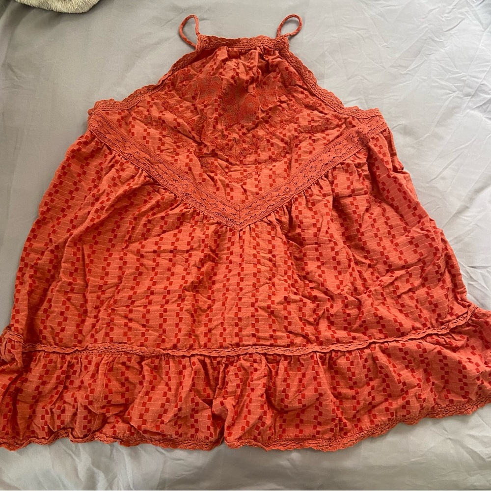 Free people orange detailed tank top blouse